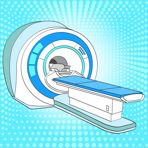 Scanner tomodensitométrie scanner, IRM machine d'imagerie par résonance magnétique, équipement médical. Pop art raster — Photo