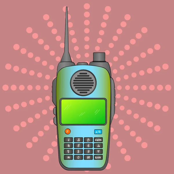 Talkie-walkie. Station de radio. Transceiver récepteur portable. Pop art objet — Photo