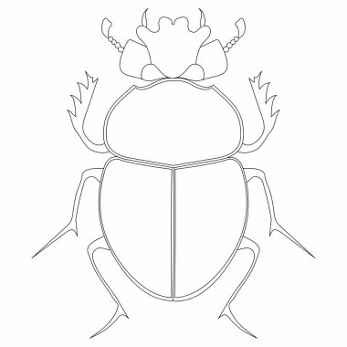 Raster boyama. Mısır Scarab böceği. Büyük böcek
