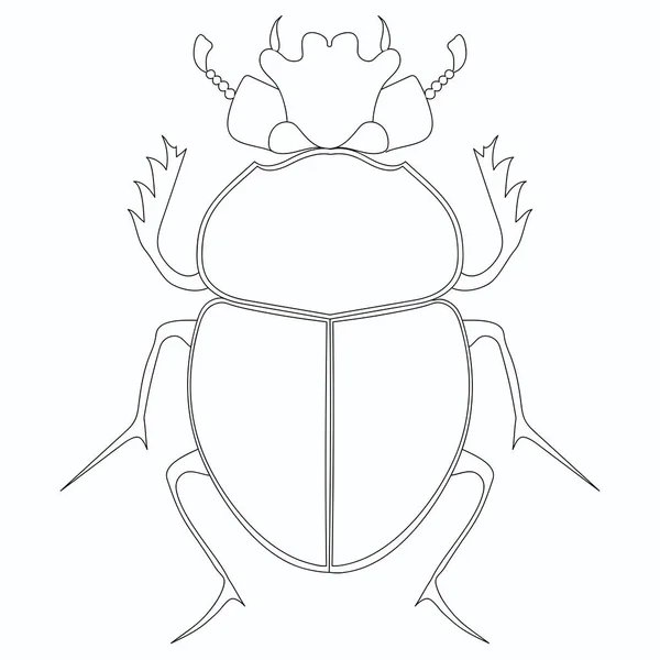 Coloring raster. Egyptian Scarab beetle. Large insect — Stock Photo, Image