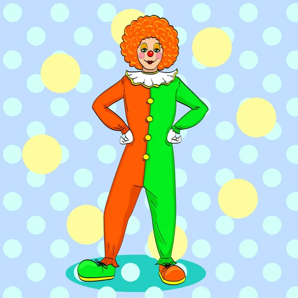 Pop art clown raster. Theater, circus, a woman in a jester costume. Vintage Background — Stock Photo, Image