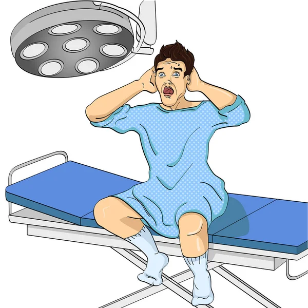 Mannen på operationsbordet. Medicinsk tema, imitation av komisk stil. Objekt på vit bakgrund raster illustration — Stockfoto