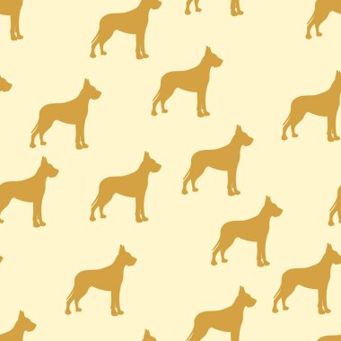 sorunsuz arka plan, Alman köpek köpek, çocuklar. Vektör sarı, retro, Vintage