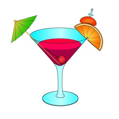 Bloody mary kokteyl elle çizilmiş. Raster nesne üzerinde beyaz bir arka plan