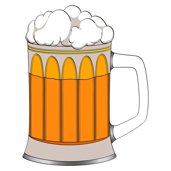 Объект на белом фоне пива в стеклянной кружке. Цвет фона — стоковое фото