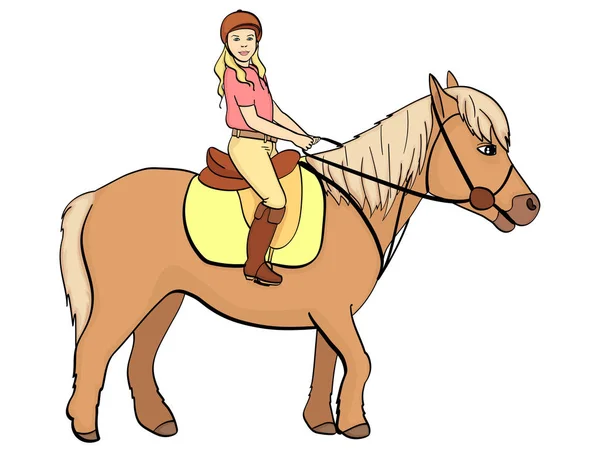 Equestrian sport for children. Raster illustratio. Isolated object on white background — Stock Photo, Image
