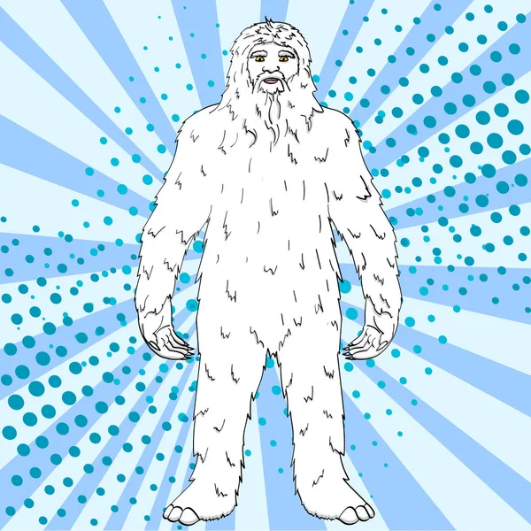 Pop art background raster Nepal, Yeti, Abominable Snowman. Color cómic estilo imitación pie grande —  Fotos de Stock