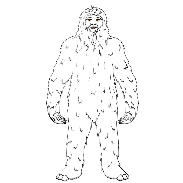 Isoliertes Objekt auf weißem Hintergrund. Raster nepal, Yeti, abscheulicher Schneemann. Farbe Comic-Stil Imitation großer Fuß — Stockfoto