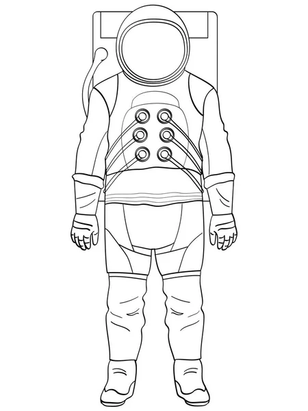 Un astronauta con traje es objeto aislado sobre fondo blanco. Colorear para niños — Foto de Stock
