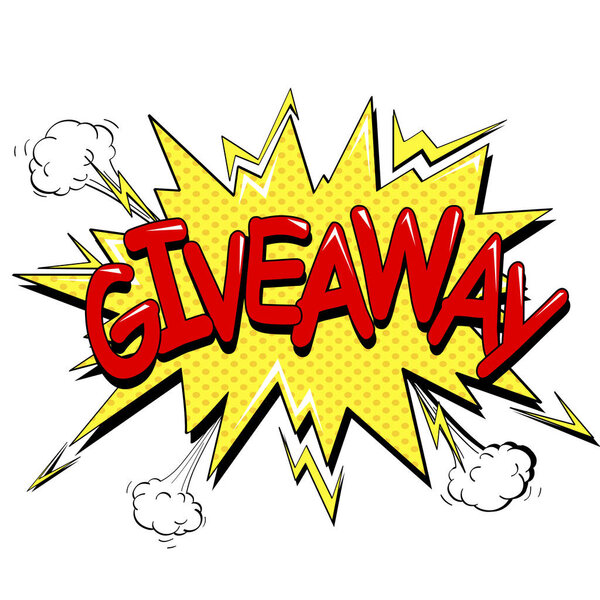 Поп-арт фон. Взрыв текстового пузыря. Надпись раздать. Векторная передача изолированного объекта на белом фоне
.