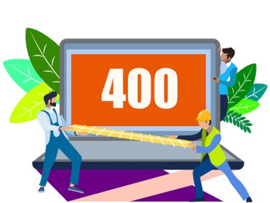 Hata 400 ekran. Sunucu isteğinizi hoşuma gitmedi. Minimalist tarzda. Düz izometrik