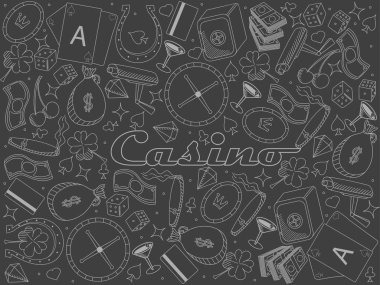 Tebeşir hattı sanat tasarlamak raster Casino parçası