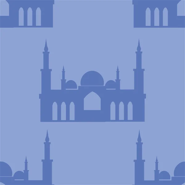Taj Mahal. Fondo sin costuras, mezquita de pavo emblemática. Vector plano de dibujos animados — Vector de stock