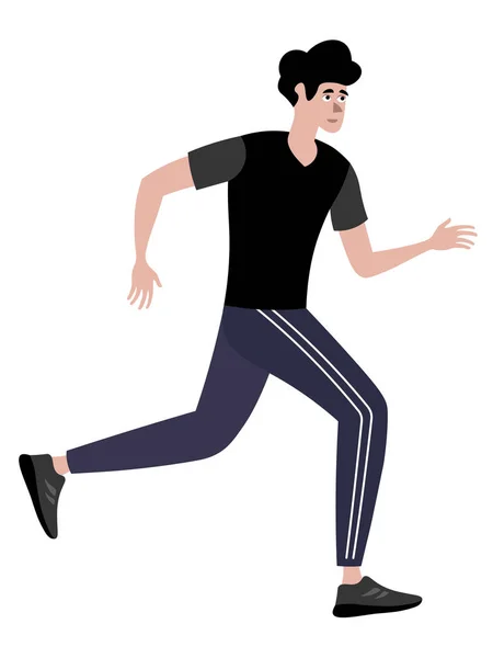 Atleta, um homem em fuga. Em estilo minimalista Desenhos animados plana Vector, isolado no fundo branco — Vetor de Stock