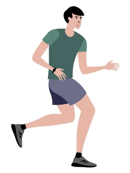 Atleta, um homem em fuga. Em estilo minimalista Desenhos animados plana Vector, isolado no fundo branco —  Vetores de Stock