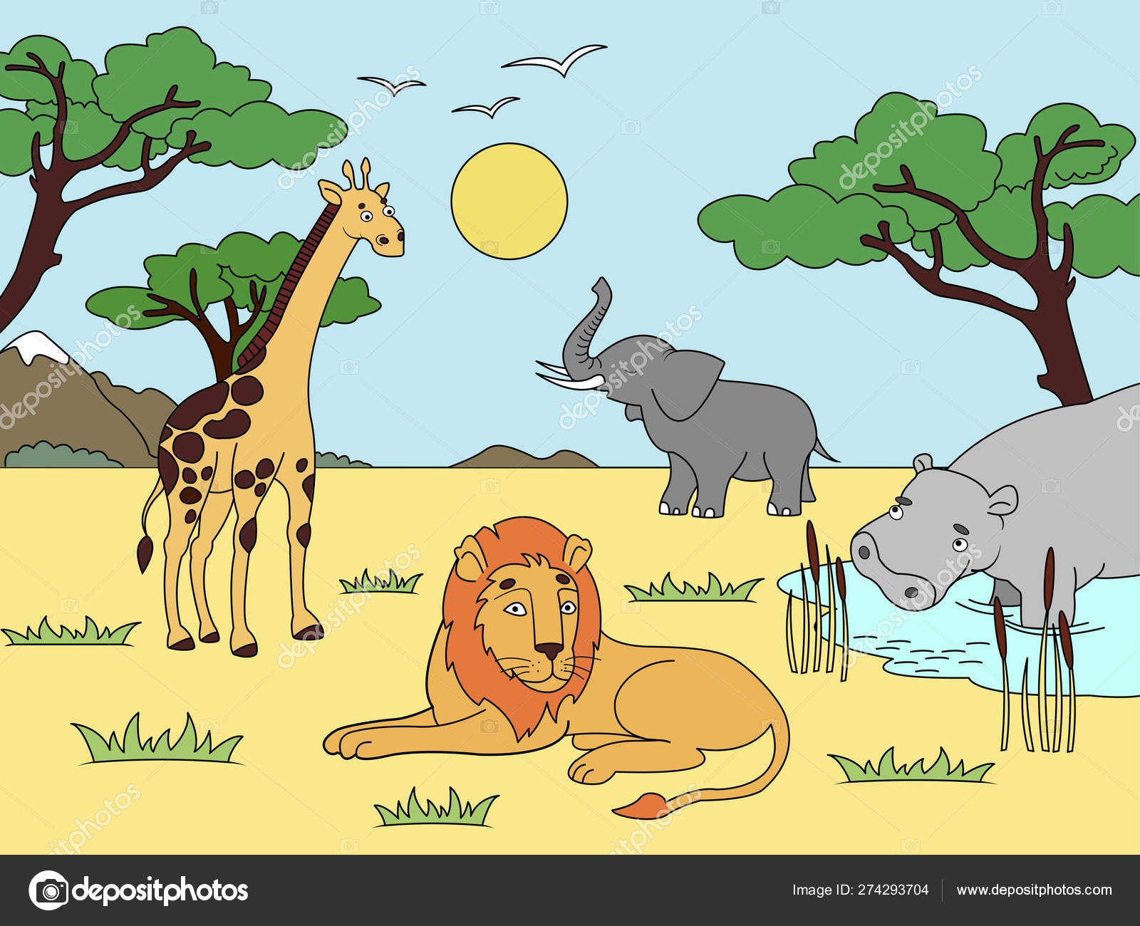 Rysowanie Dzieci Zwierzęta Afryki Ssaków Kontynentalnych