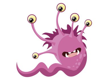 İyi bir canavar çiziyor, çocuksu. Sümüklüböcek, Gorgon salyangozu. Minimalist tarzda. Karikatür düz vektör