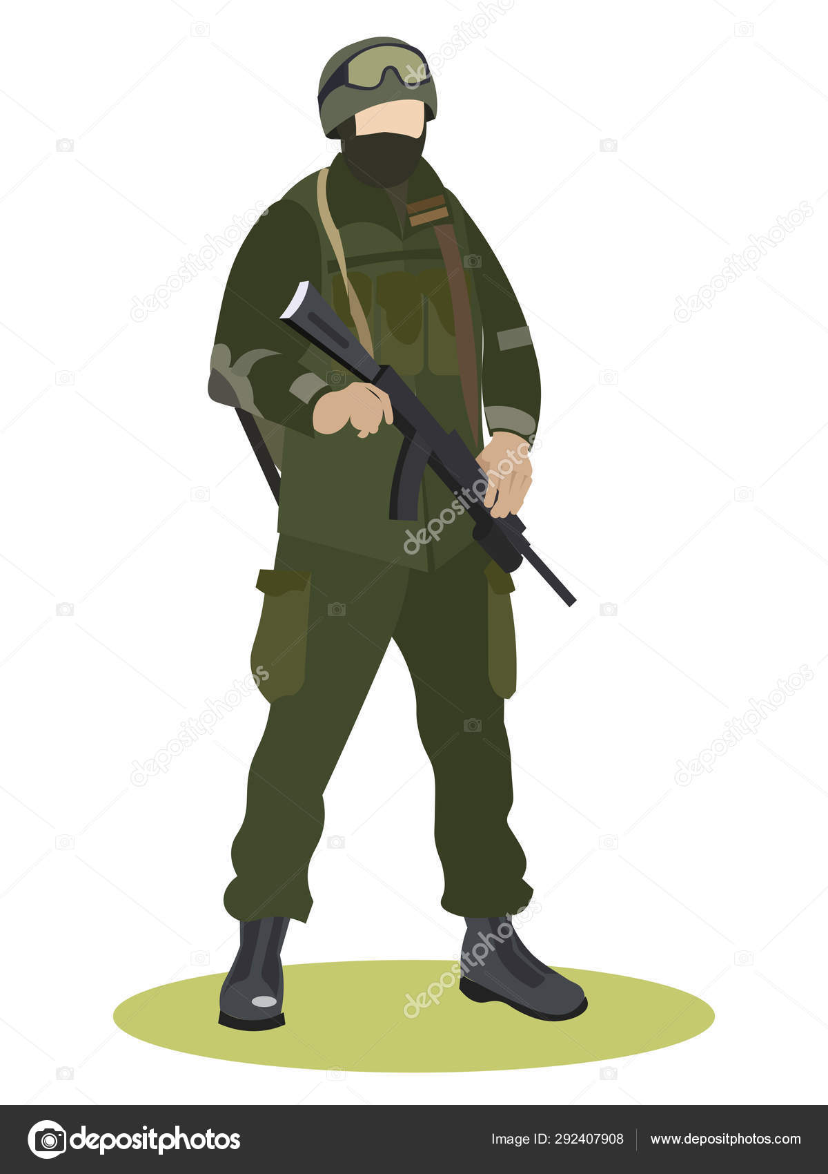 Военная Служба, Солдат В Форме, Камуфляж Спецназа. В.