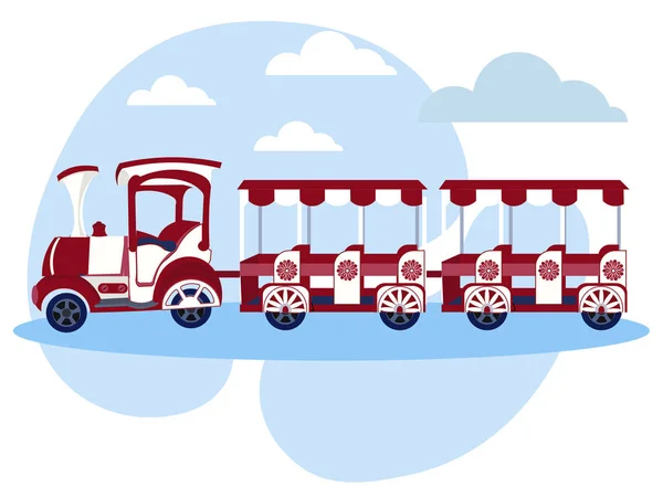 Kinderen locomotief, trein object. In minimalistische stijl. Cartoon platte vector — Stockvector