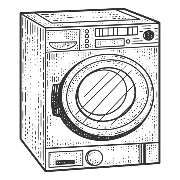 Elettrodomestici, lavatrici. Schizzo graffio bordo imitazione. — Vettoriale Stock