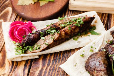 çeşitli Gürcü yemekler ve aperatifler