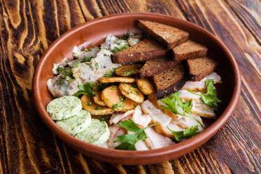 çeşitli Gürcü yemekler ve aperatifler