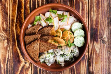 çeşitli Gürcü yemekler ve aperatifler