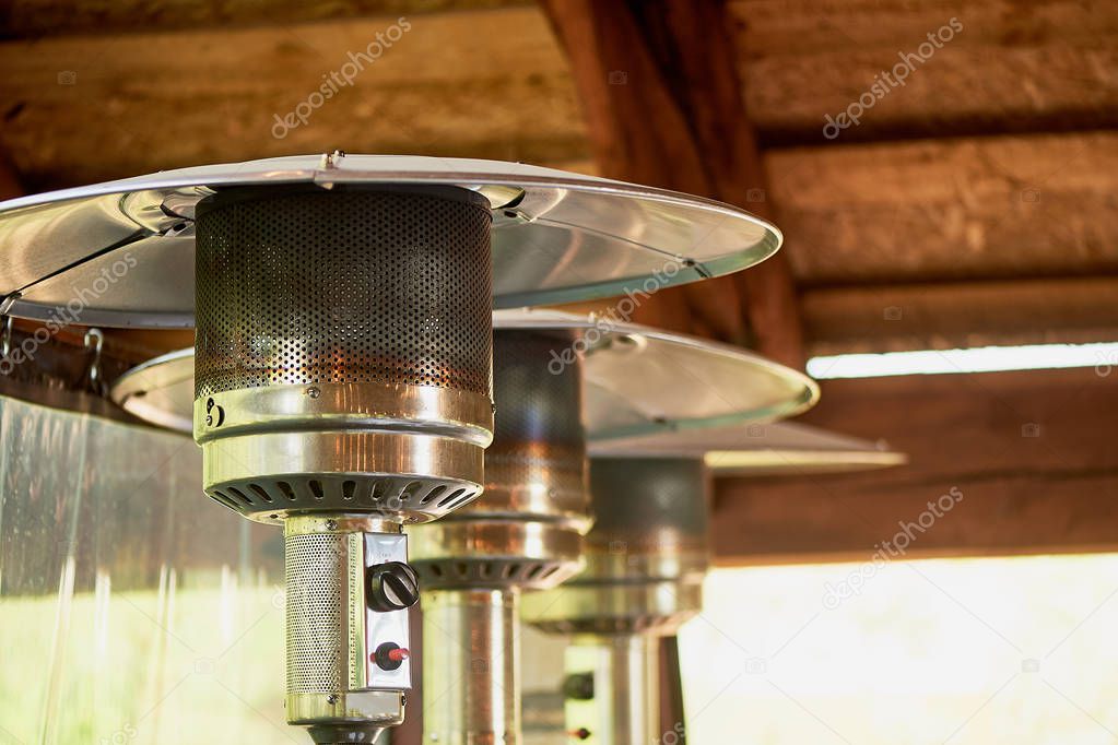 Heat lamp for heating the terrace of a cafe or restaurant.For the Banquet.