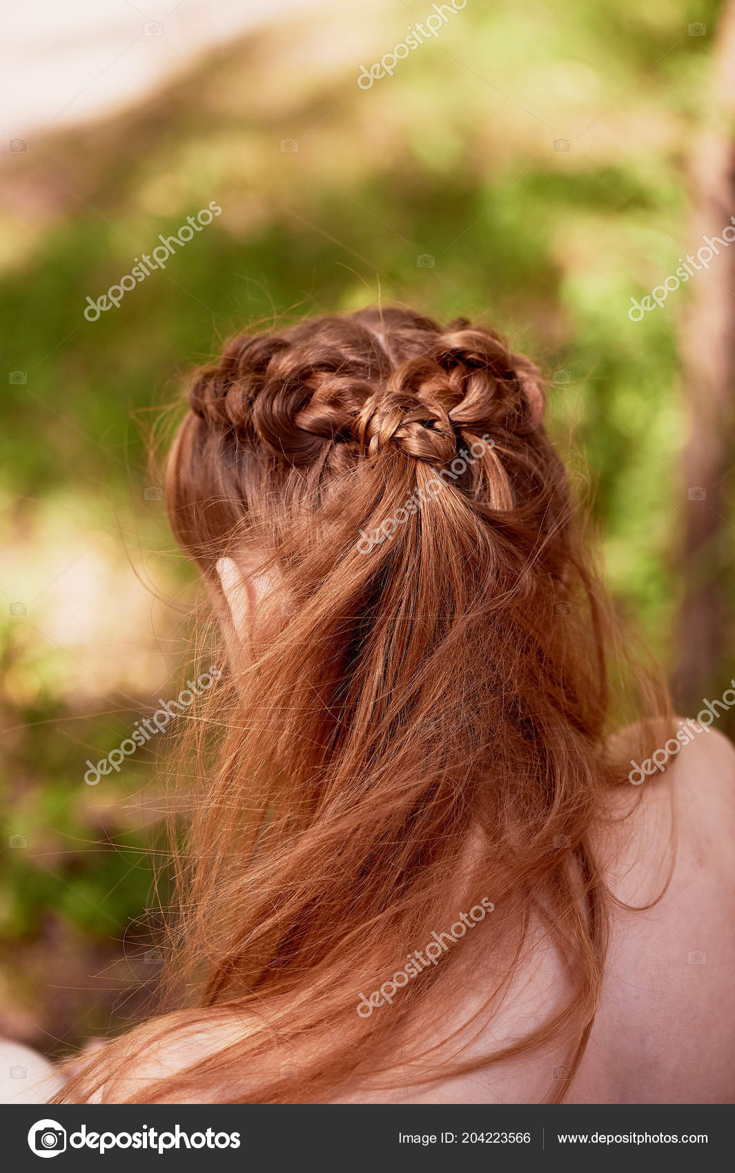 Wedding Hairstyles For Thick Red Hair Hair Close Stock Photo