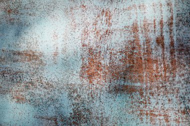 Doku paslı metal mavi boya ile. Yakından