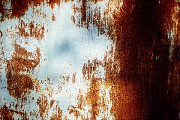 Texture rusty metal with blue paint.Closely — Stock Photo, Image
