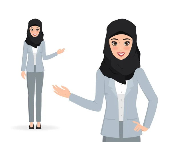 Araberin Mit Charakter Menschen Illustration Vektor Design — Stockvektor