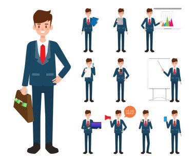 İşadamı karakter iş ile becerikli alet.