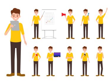 İşadamı karakter iş ile becerikli alet.