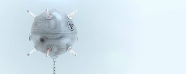 içinde korkunç mutasyona uğramış solucan ile yumuşak yarı saydam silikon dan deniz madeni. biyoteknoloji genetik modifikasyonlar biyolojik silah metafor. 3d render
