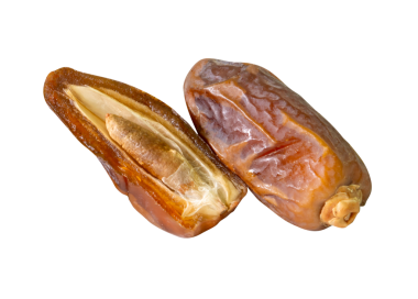 Olgun kurutulmuş hurma meyvesi yarısı kadar yığın halinde png dosya biçiminde kırpma yolu ile izole edilir. Müslümanlar için Ramazan ayında iftar yemeği kavramı