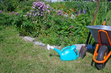 bahçede çim Bahçe aletleri