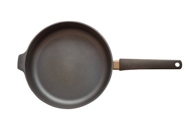 Beyaz arka planda izole modern boş Safir kızartma Pan.