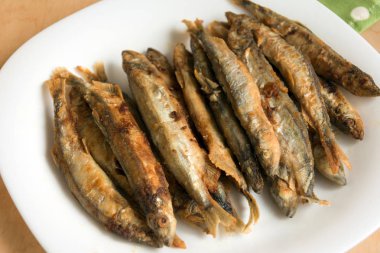 Kızarmış Balık capelin . 