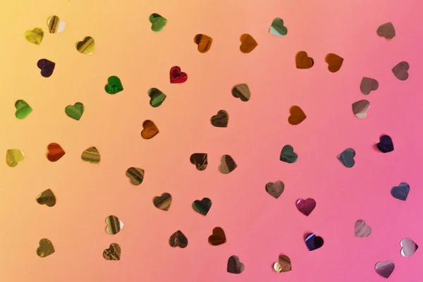 Färgade hjärta bokeh effekt textur. — Stockfoto