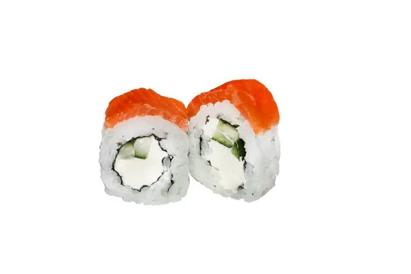 A piece of sushi rall isolated on white background. — Stock Photo, Image