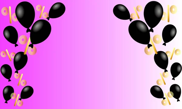 Globos negros con signo de perseverancia . — Vector de stock