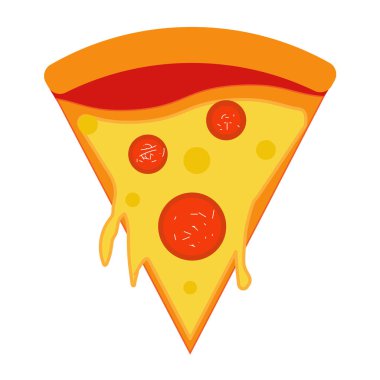 Eriyen peynir ve sosis ile pizza dilim, vektör Eps10.