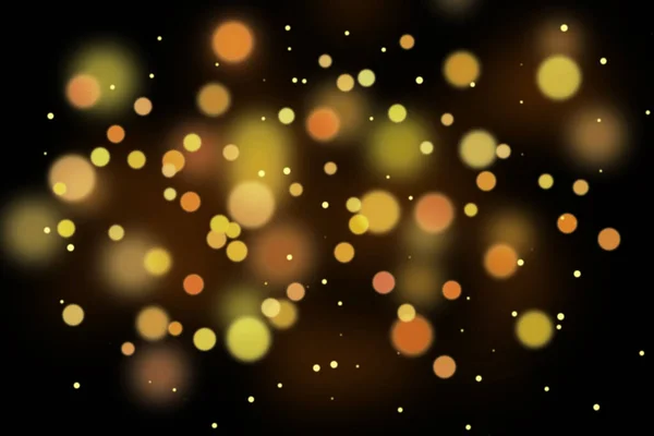 Goldglitzern Bokeh Abstrakten Hintergrund Auf Schwarz Festlicher Lichterglanz — Stockfoto