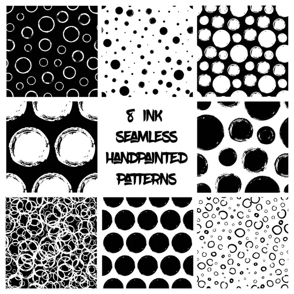 Set of 8 seamless patterns — Stock Vector