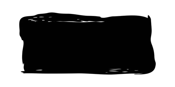 黒インクブラシで描かれた長方形のバナー手 — ストックベクタ