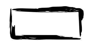 Siyah mürekkep fırçası ile boyanmış çerçeve afiş el