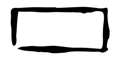 Siyah mürekkep fırçası ile boyanmış çerçeve afiş el