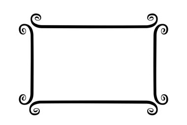 Siyah mürekkep fırçası ile boyanmış çerçeve afiş el