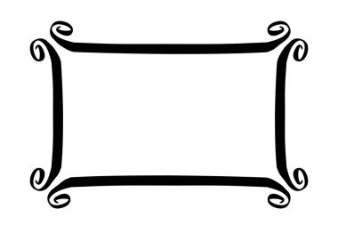 Siyah mürekkep fırçası ile boyanmış çerçeve afiş el